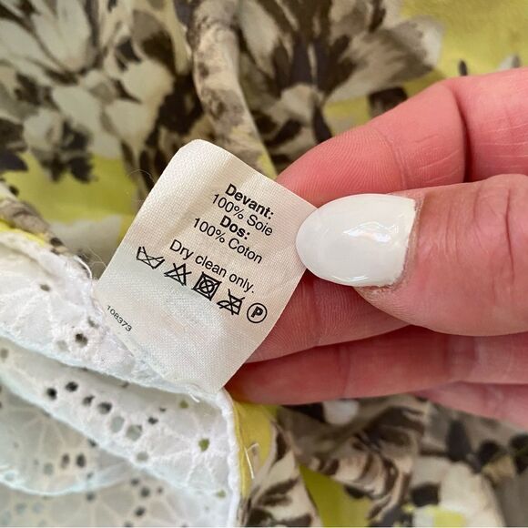 J. Crew Silk crochet Eyelet Spliced Blouse, 00 - Picture 8 of 10